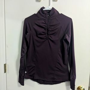 Quarter zip athletic top. Plum. 90 Degree by Reflex. Size medium.